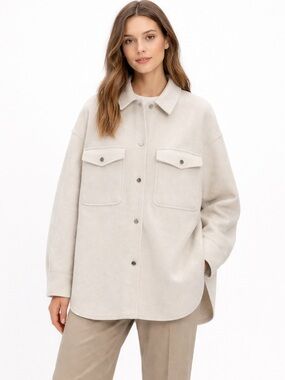 Zara Oversized Cream Utility Shacket